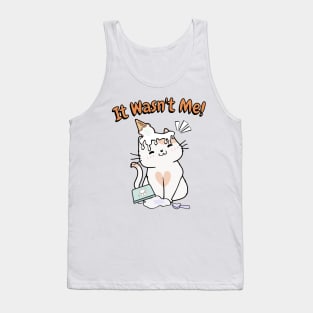 Funny persian cat got caught stealing ice cream Tank Top